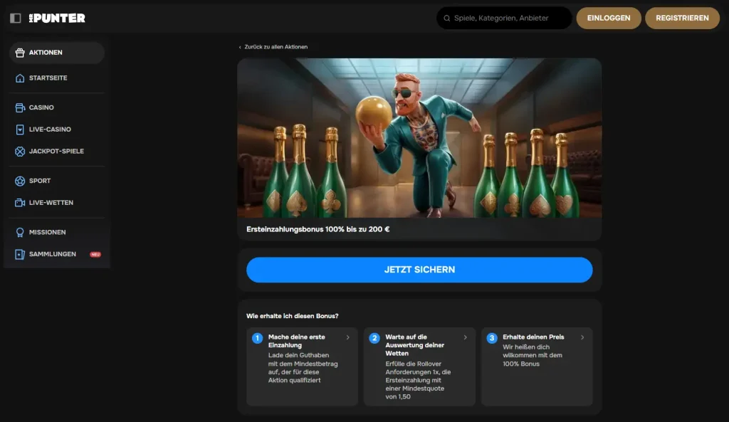 Offizielle MrPunter Sportbonus-Seite für Sportwetten